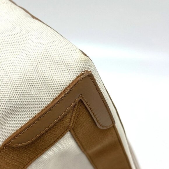 BALENCIAGA 339936 Navy Kabas M bag shawl Tote Bag Canvas/Leather Beige/Brown - Picture 5 of 15